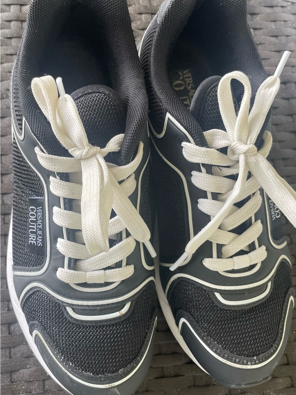 Versace Jeans Collection Black & White Athletic Sneakers